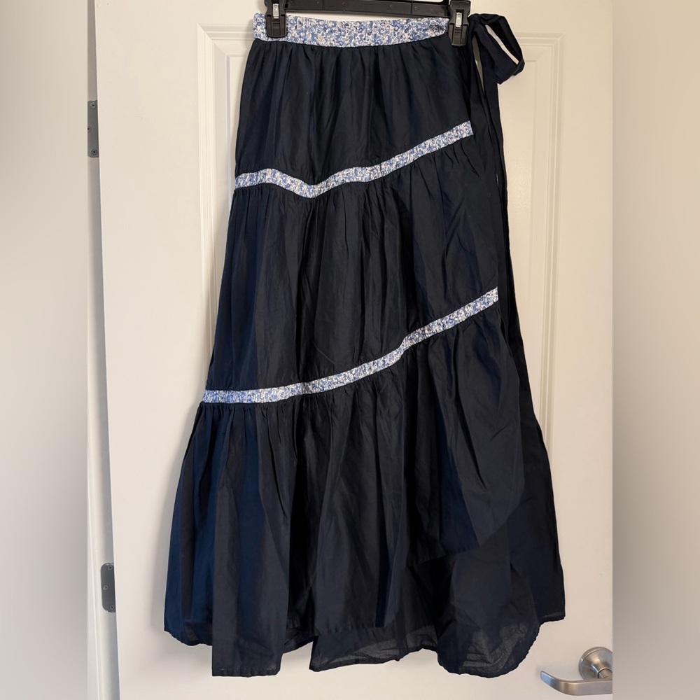 NWT Liberty x Merlette Navy Blue Midi Skirt